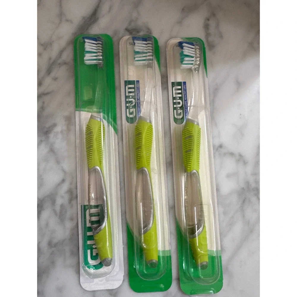 GUM Sunstar Tech Compl Care 591 Soft Compact Toothbrush 3 Count Lime Green